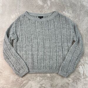Dynamite Light Gray Loose Knit Sweater Size Small Mohair Wool Blend Soft Crew